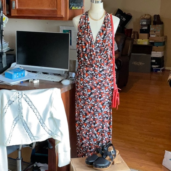 Free People Darla Black Combo Sleeveless Open Back Dress Size L, NWT - Picture 5 of 15